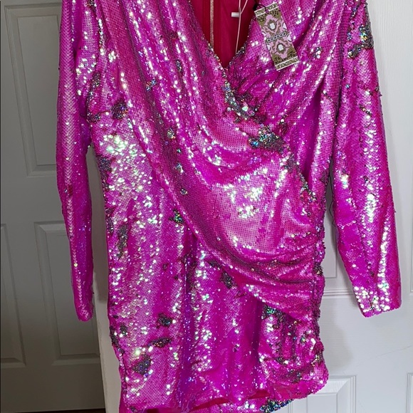 Drape Sequin Dress  Reversible Sequin - Picture 5 of 11